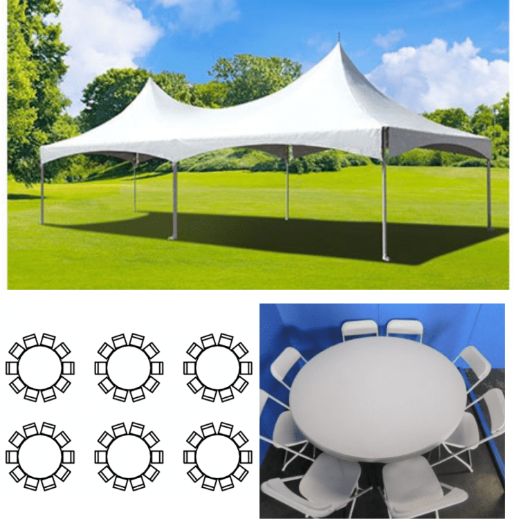 Tent Package up to 48 Guests (Round Tables)