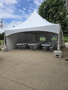 Driveway Tent Setup
